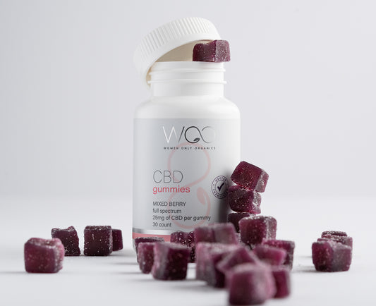 These full-spectrum vegan CBD gummies serve as an overall health supplement for women.