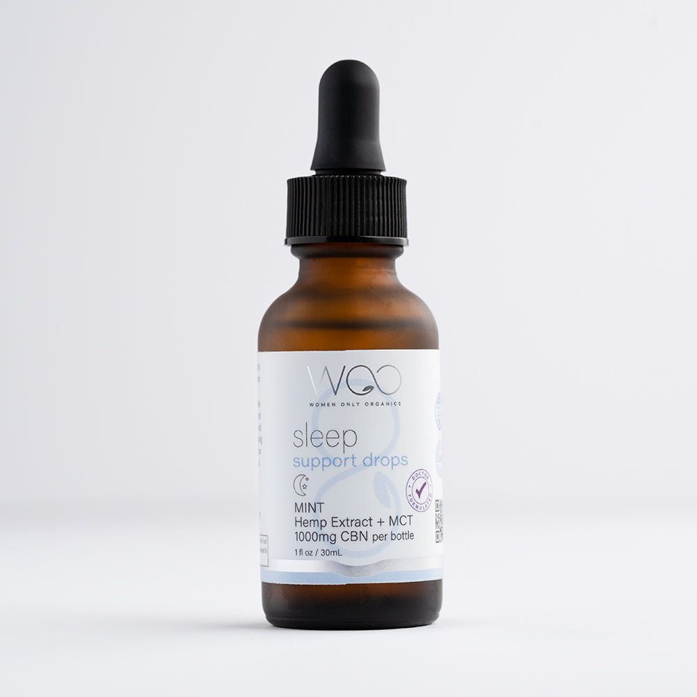 These mint CBN sleep tincture drops help women calm the body and mind.